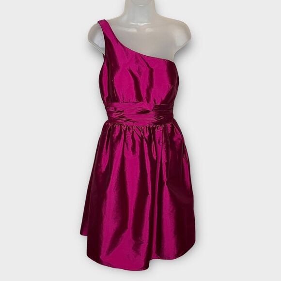 ELIZA J Fuchsia pink One Shoulder Dress Size 8 Cocktail Party Formal Event - Picture 2 of 7